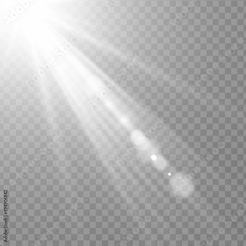 Vector bright sunlight special lens flare light effect