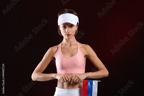 Female tennis player with f...