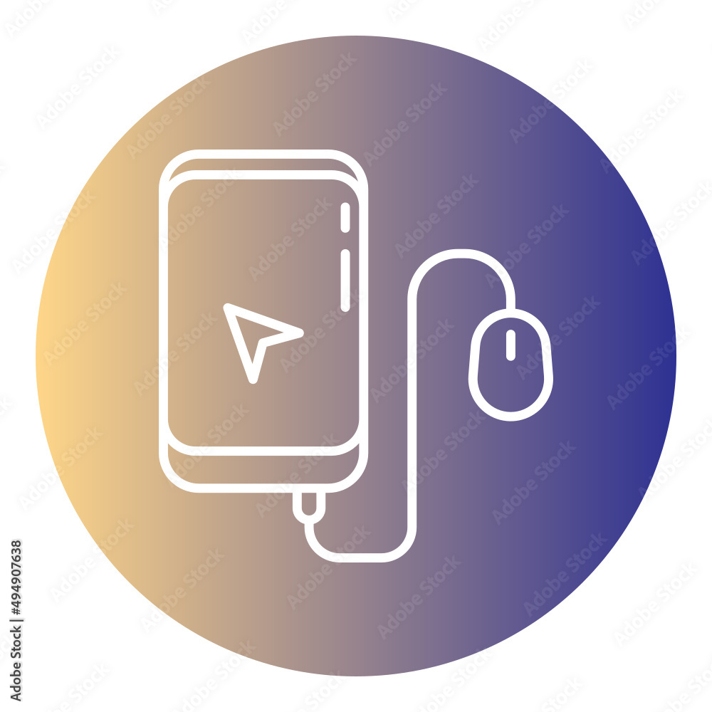 smartphone and mouse cursor