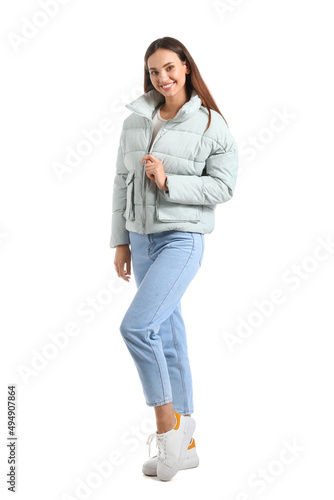 Pretty young woman in warm ...