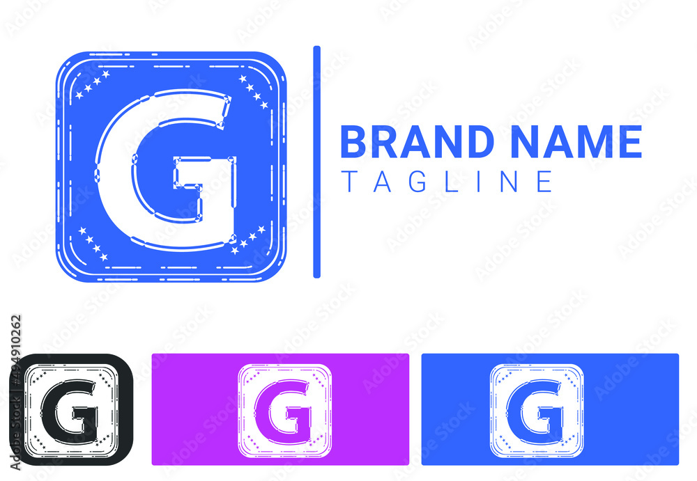 Fototapeta premium G letter logo and icon design template