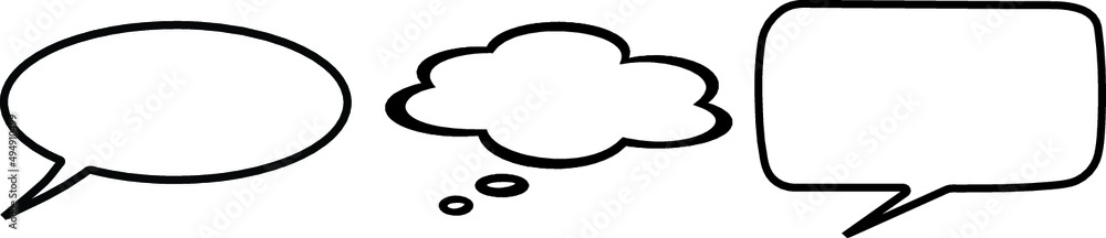 Bubble speech sets vector icons on white background Bubble speech sets vector icons on white background