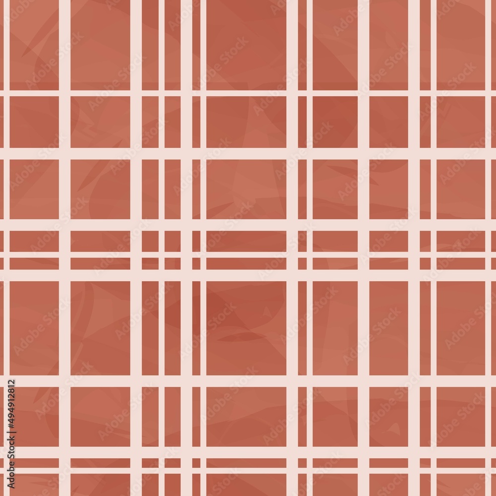 Watercolor Seamless Pattern. Artistic Effect. Trendy Aquarelle red background. Vector checkered plaid.