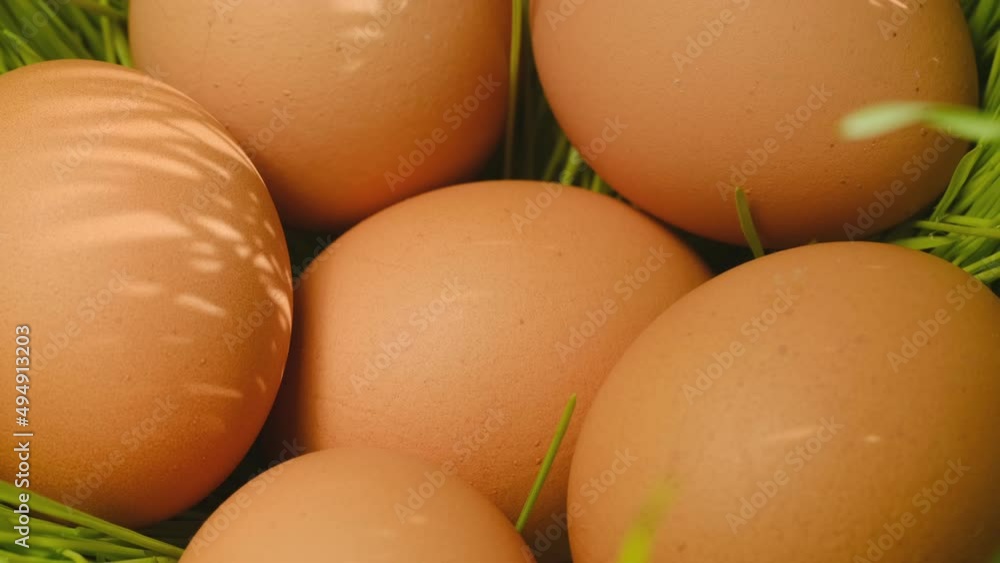 Chicken egg, rotation shot, Chicken fresh raw eggs.Healthy fresh food ingredients for breakfast. Animal products. Grocery. Chicken farm fresh eggs Chicken egg, rotation shot, Chicken fresh raw eggs.Healthy fresh food ingredients for breakfast. Animal products. Grocery. Chicken farm fresh eggs