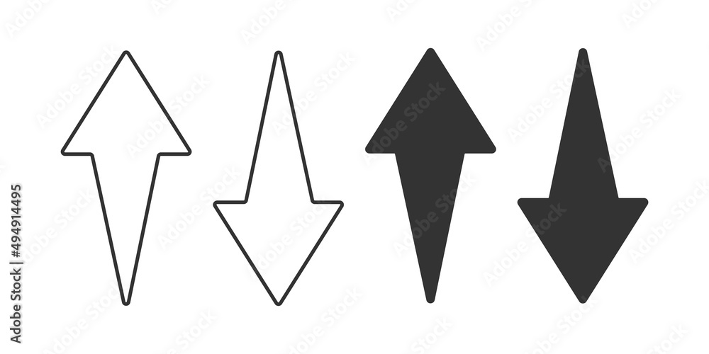 Up, down arrow icon. Abstract button symbol. Sign pointer vector. Stock ...