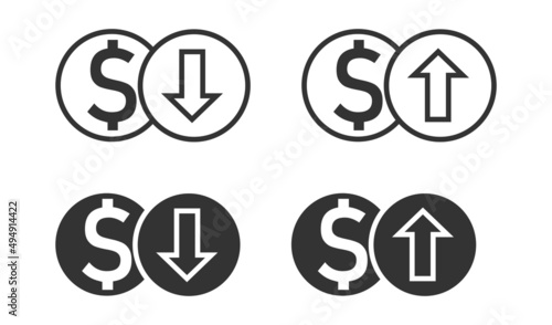 Concept lowest, highest price icon. Best promotion, low promotion symbol. Sign logo money vector.