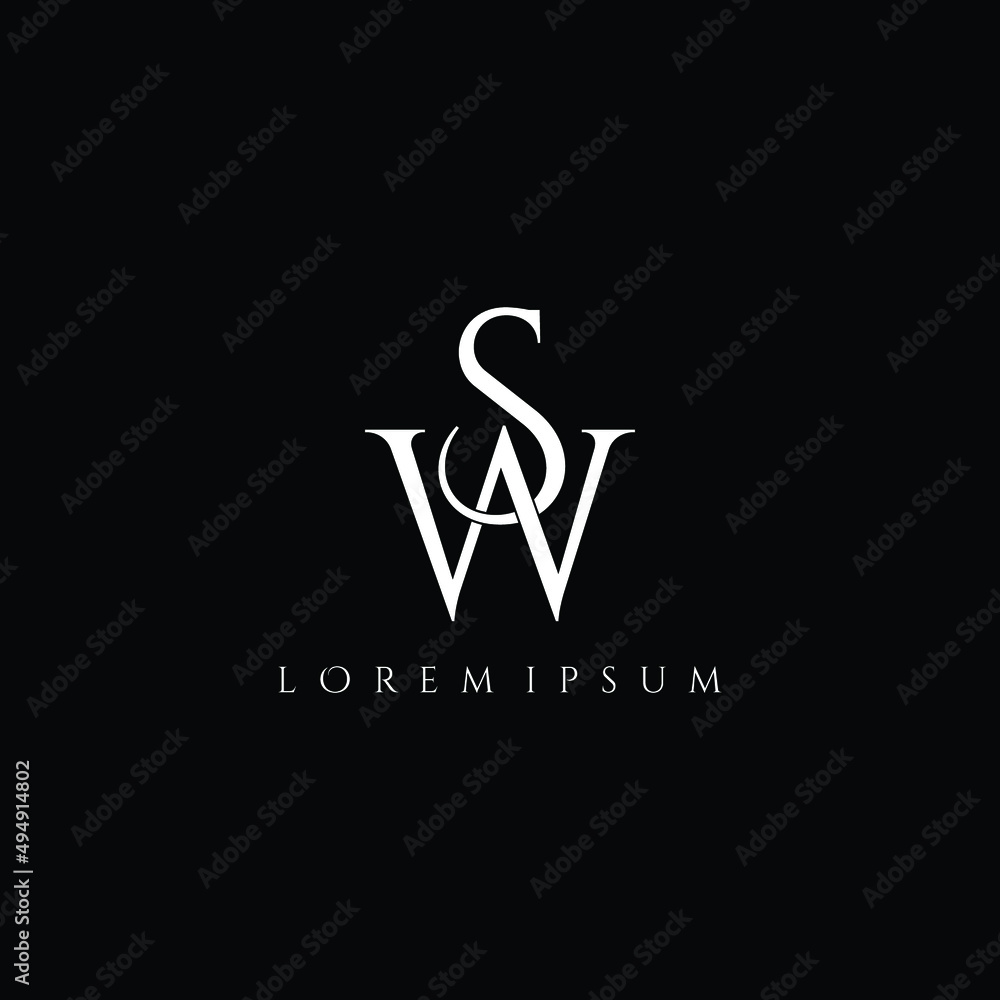 Letter SW luxury logo design vector Letter SW luxury logo design vector