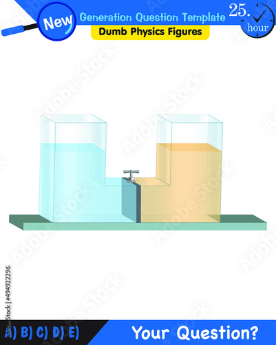 Physics, pressure of liquids, buoyant forces of liquids, next generation question template, dumb physics figures, exam question, eps 