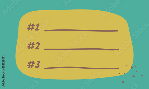 Three things to do cute list template. Three tips, points or lifehacks, spring - summer colors with abstract textured background