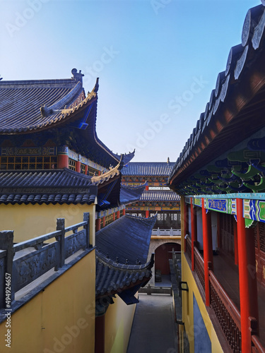 Vertical photo of beautiful architecture in Zhuji City, Zhejiang Province, China photo