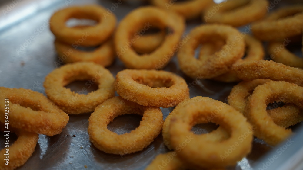Fried Onion Rings Close Up Fried Onion Rings Close Up