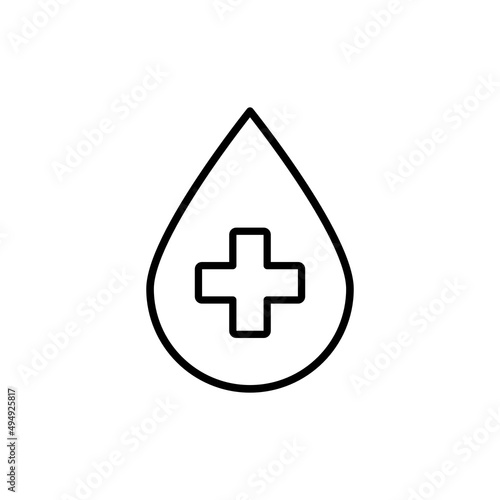 Kropla krwi z krzyżem - ikona wektotowa