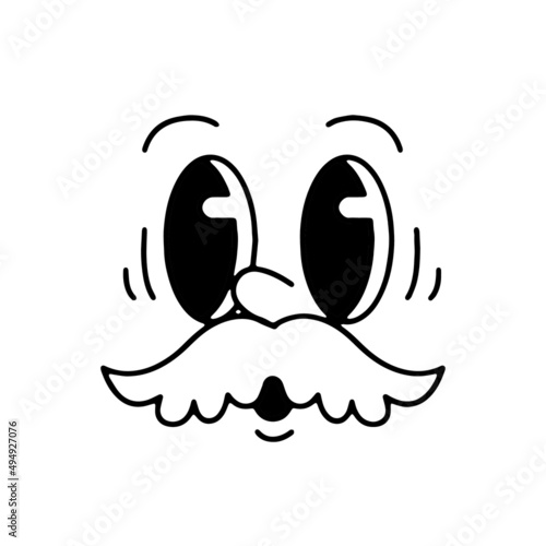 old cartoon mascot character elements. different clipart, faces, limbs. character creator for vintage retro logos and branding. isolated vector illustrations
