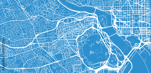 Urban vector city map of Arlington, Texas , United States of America