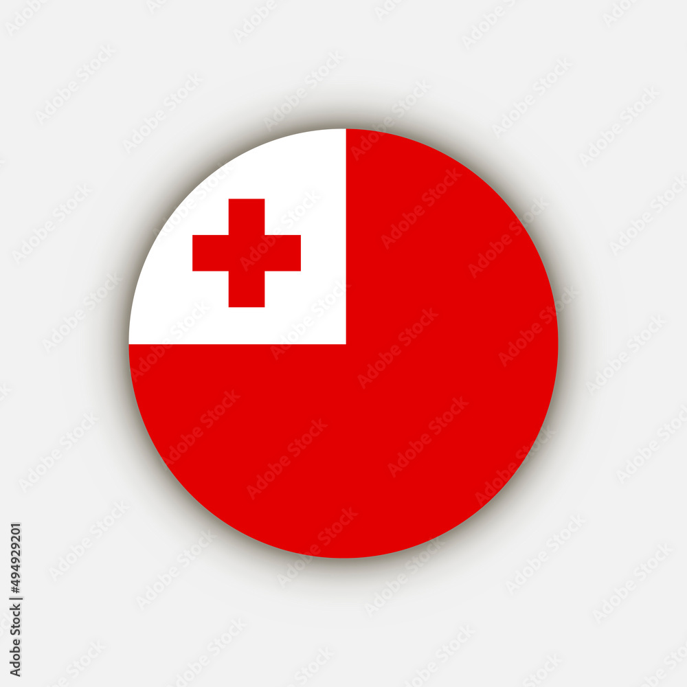 Country Tonga. Tonga flag. Vector illustration.