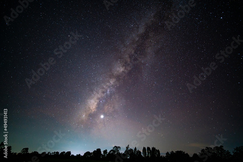 Milky way dark sky and starry loop. Milky way night sky and star.