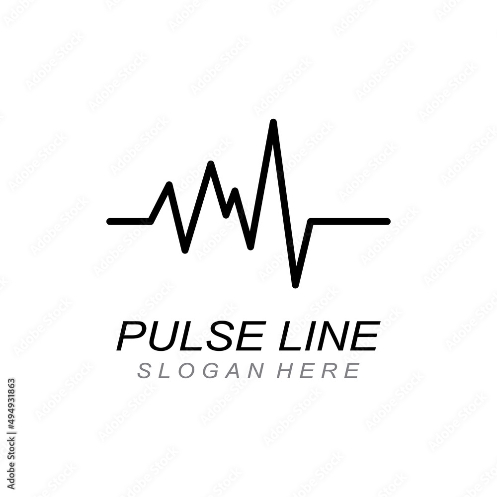 Pulse line or medical wave. Vector logo design concept illustration template Pulse line or medical wave. Vector logo design concept illustration template