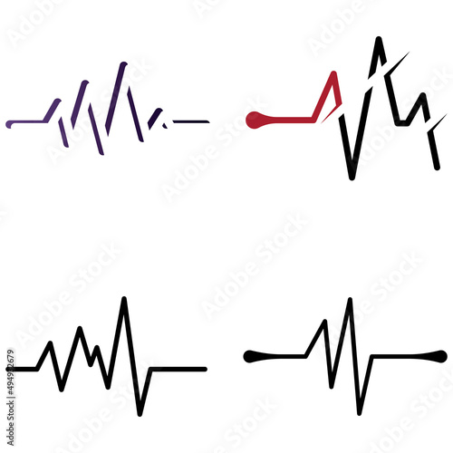 Pulse line or medical wave. Vector logo design concept illustration template