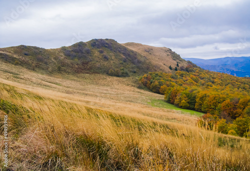 Bieszczady peaks and valleys in autumn. © Adam