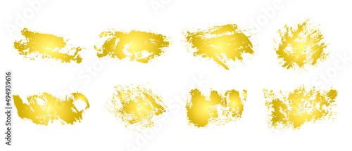 Gold foil texture set. Design element. Gold gradient. 