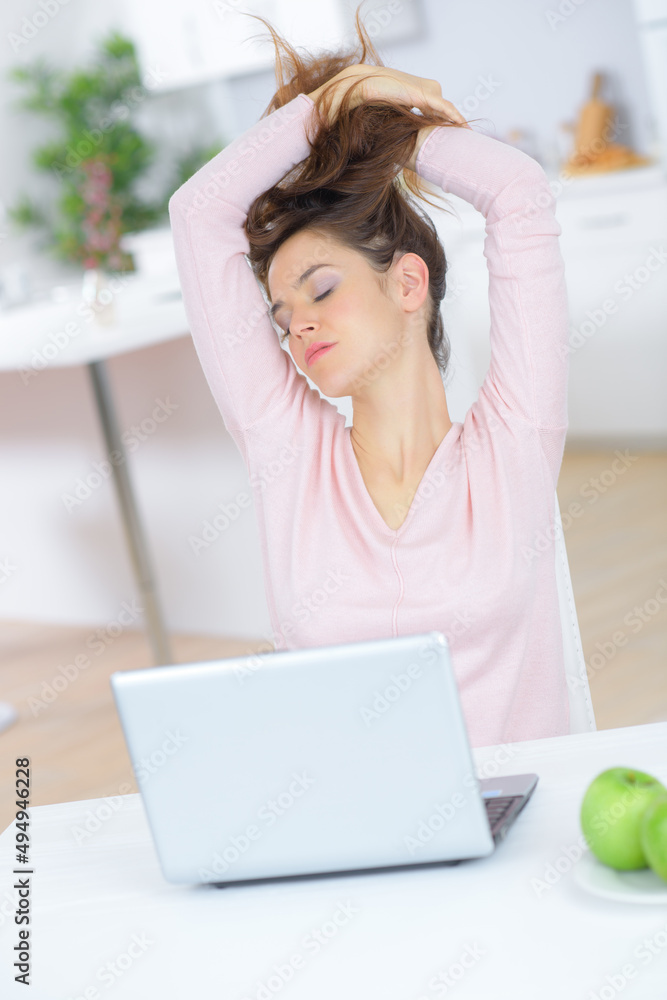 young businesswoman is relaxing at home young businesswoman is relaxing at home
