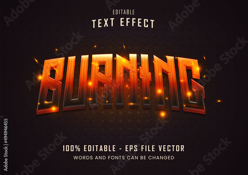 Fire editable text effect Premium Vector