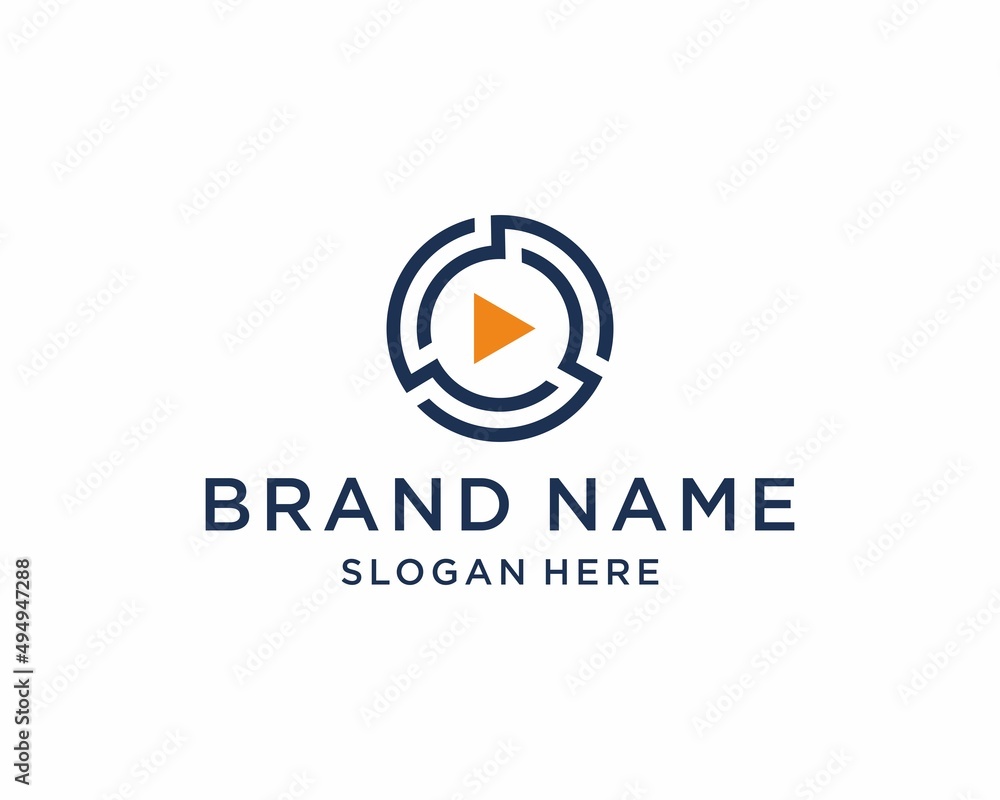 Loop Video Logo Design Template, cinema video vector, play butom vector Loop Video Logo Design Template, cinema video vector, play butom vector