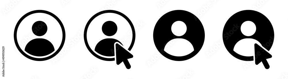 Profile Icon With Cursor Vector Illustration Profile Icon With Cursor Vector Illustration