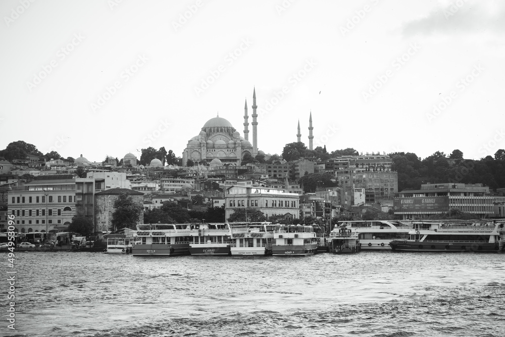 Photo of the Blue Mosque seen from the water in Istanbul Turkey Photo of the Blue Mosque seen from the water in Istanbul Turkey