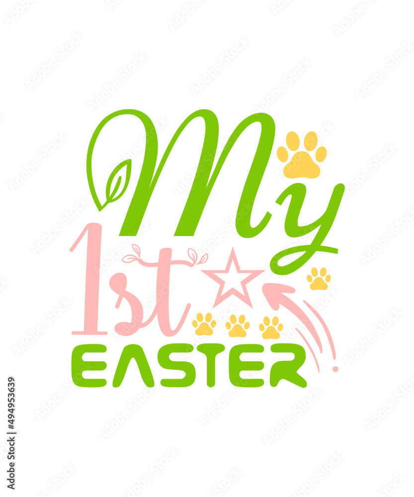 Naklejka premium Hoppy Easter Svg, Cute Easter Bunny, Happy Easter Svg, Kids Easter Svg, Funny Easter, Girl Easter Shirt Svg File for Cricut & Silhouette Png,Happy EASTER SVG PNG