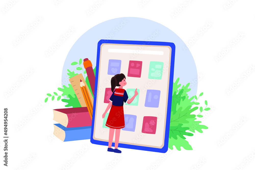 Student selecting ebook online from the website Student selecting ebook online from the website