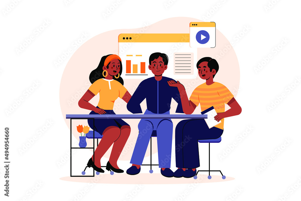 Business Team Doing Planning For Digital marketing Business Team Doing Planning For Digital marketing