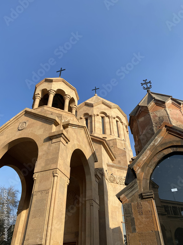 Low angle shot of the Saint Anna Church adjacent to the Katoghike Church, Yerevan, Armenia photo