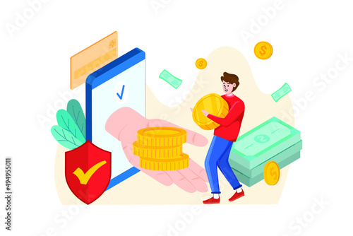 Online Lending illustration concept. Flat illustration isolated on white background