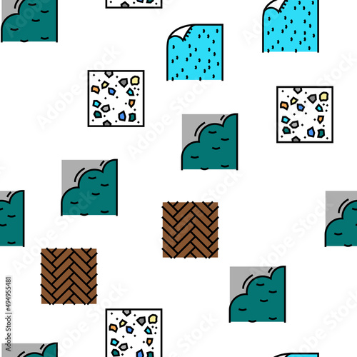 Floor Installation Vector Seamless Pattern Thin Line Illustration
