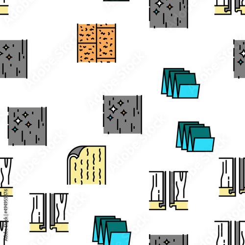 Floor Installation Vector Seamless Pattern Thin Line Illustration