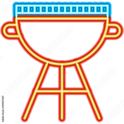 Grill Barbecue Neon Label