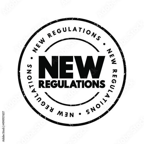 New Regulations text stamp, concept background