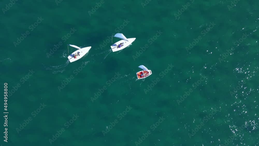 Aerial 4k Sailing Boats in the sea in North Cyprus Aerial 4k Sailing Boats in the sea in North Cyprus
