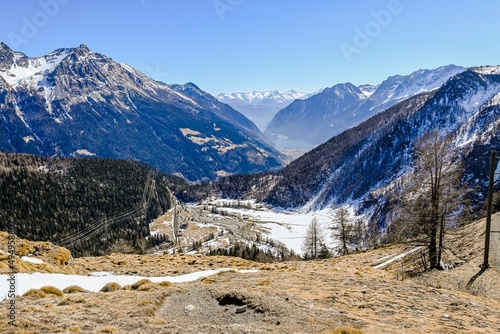 Poschiavo, Bernina, Val Poschiavo, Alp Grüm, Lago di Poschiavo, Puschlav, Val Bernina, Bernina-Express, Alpen, Graubünden, Winter, Schweiz