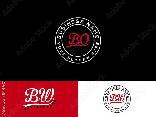 Letter BO Logo, Signature Bo ob Logo Letter Vector Image Design photo