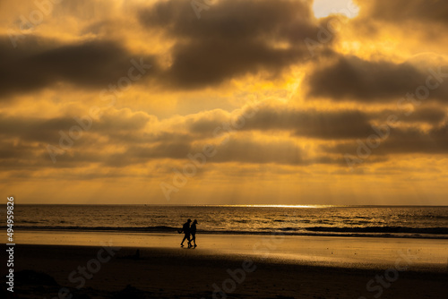 Fototapeta Naklejka Na Ścianę i Meble -  Sea beach sunset, San Diego, California.USA