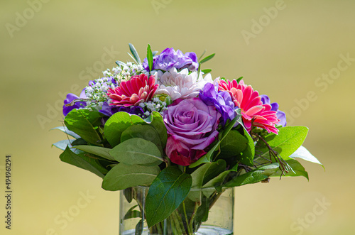 Obraz na płótnie Bouquet of beautiful colors with lilac rose w salonie