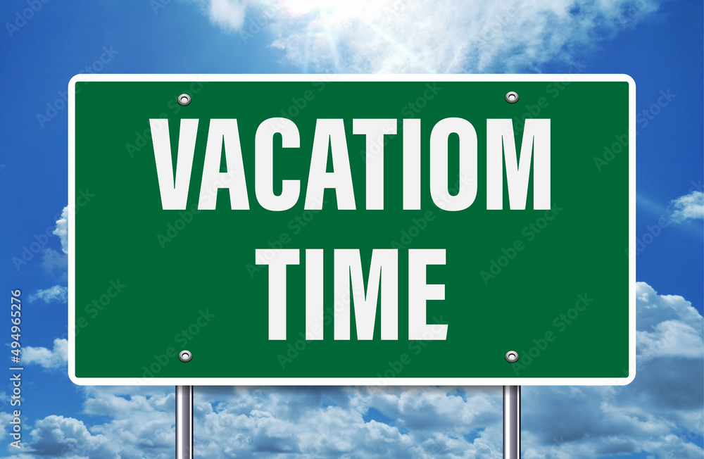 vacation time - road sign greetings