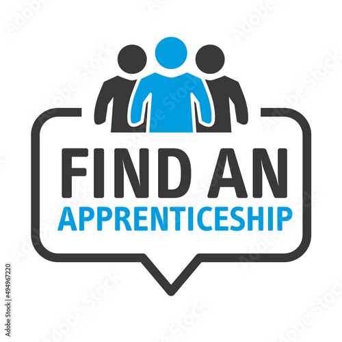 Find a apprenticeship - speech bubble with text