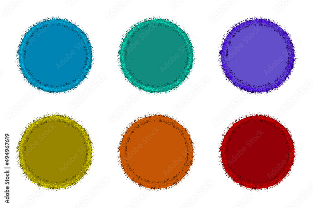 Set of colorful glitter round sticker, label, frame Set of colorful glitter round sticker, label, frame