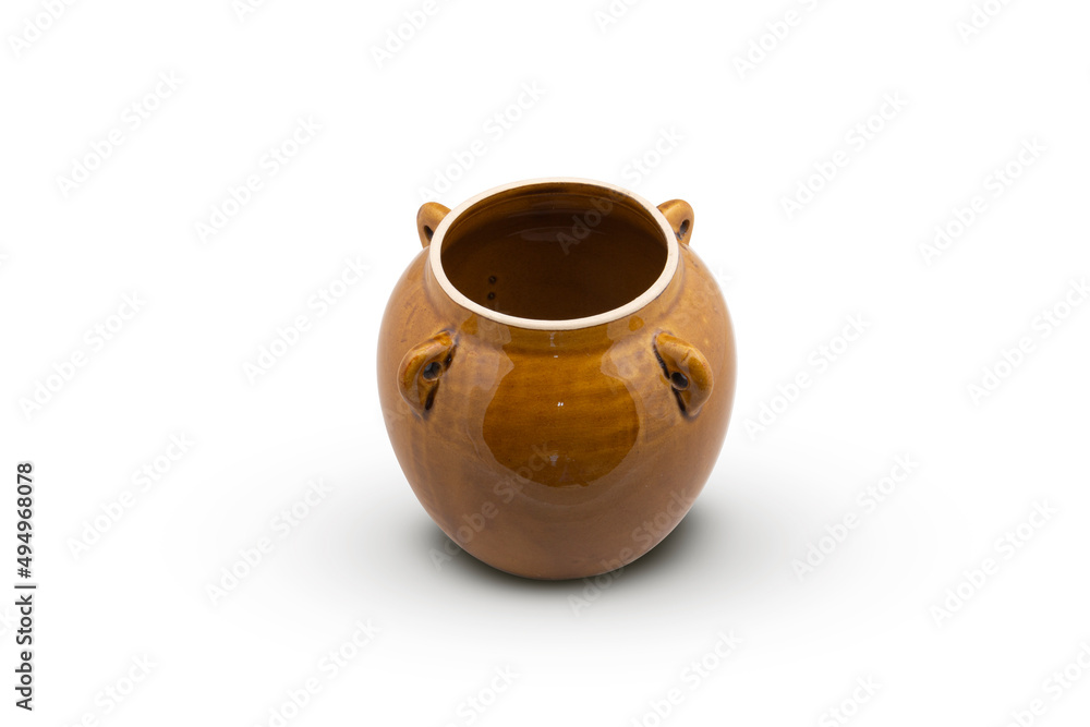 clay pot isolated on white background