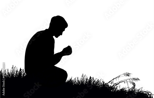 Vector image of the praying person