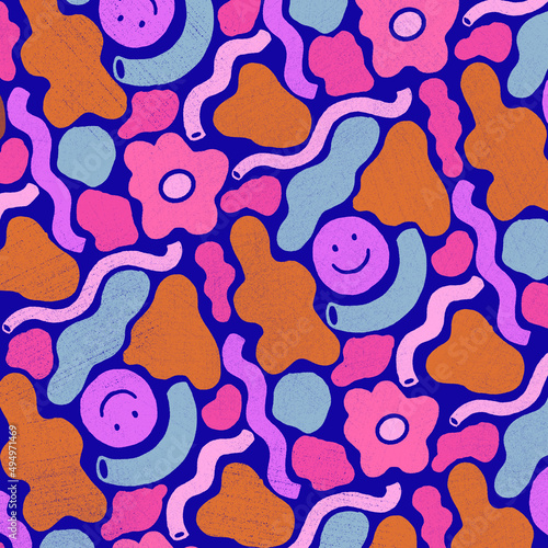 Wavy Smiley Face Pattern