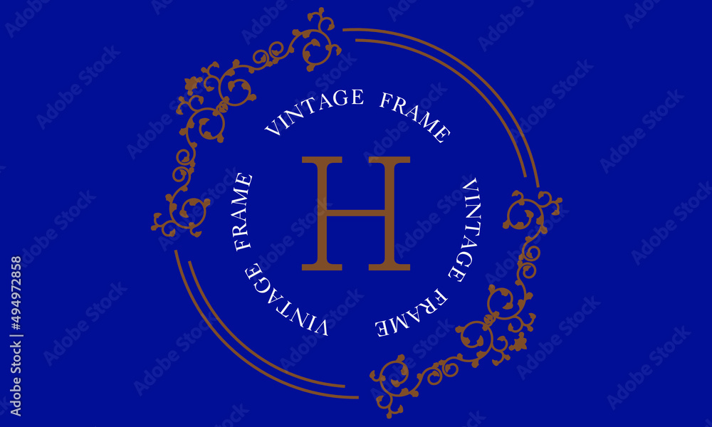 Obraz premium Vector illustration of logo, monogram, invitation, flyer, menu, brochure, background or any desired idea on a dark background with the letter H